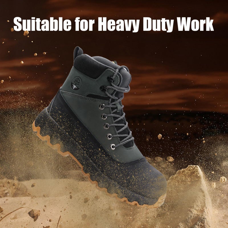 Peeldicou Mens Work Boots Composite Toe Boots for Men Genuine Leather Rubber Sole No Slip Waterproof Shoes Industrial & Construction Safety Boots - Image 5