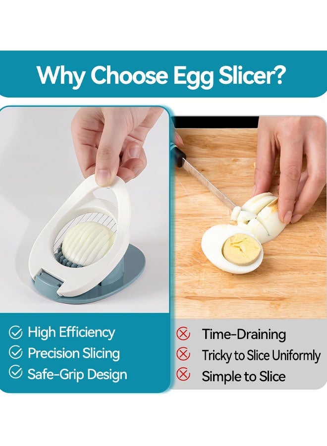 Egg Slicer & Dicer For Hard Boiled Eggs - Heavy Duty Cutter Dicer With Stainless Steel Wire, Cuts Strawberries, Kiwis & Soft Fruits Effortlessly - Easy-Clean Kitchen - Image 5