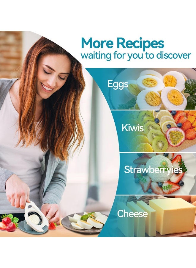 Egg Slicer & Dicer For Hard Boiled Eggs - Heavy Duty Cutter Dicer With Stainless Steel Wire, Cuts Strawberries, Kiwis & Soft Fruits Effortlessly - Easy-Clean Kitchen - Image 3