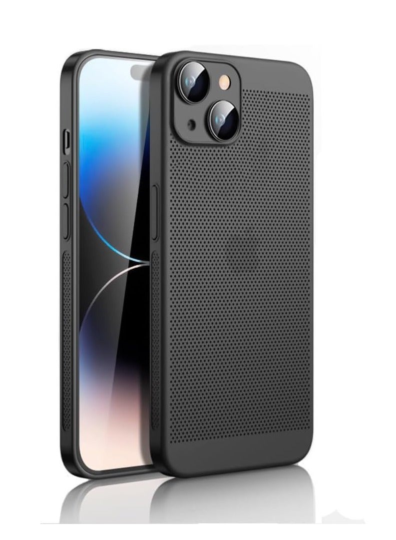 Case For iPhone 14 Inch Heat Dissipation Case with Built-in Camera Lens Protector Slim Fit Breathable Cooling Anti-Fingerprint Hard PC Back Shockproof Cover - Image 1