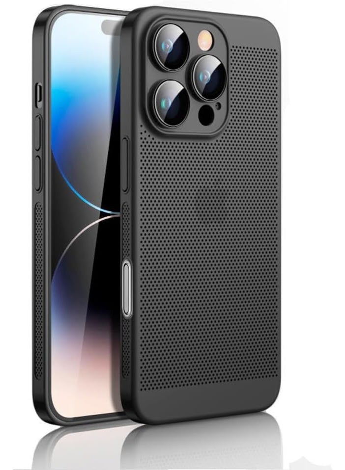 Case For iPhone 14 Inch Heat Dissipation Case with Built-in Camera Lens Protector Slim Fit Breathable Cooling Anti-Fingerprint Hard PC Back Shockproof Cover - Image 4