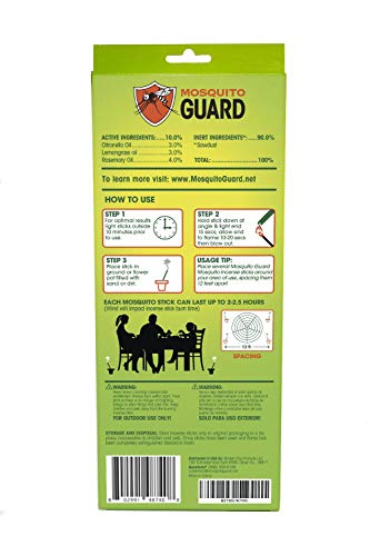 Mosquito Guard 12 Mosquito Repellent Sticks, 2.5 Hrs Protection 1ft Citronella Incense Sticks Outdoor, Plant-Based Mosquito Repellent Incense Sticks, Mosquito Repellent Outdoor Patio, Bug Repellent - Image 2