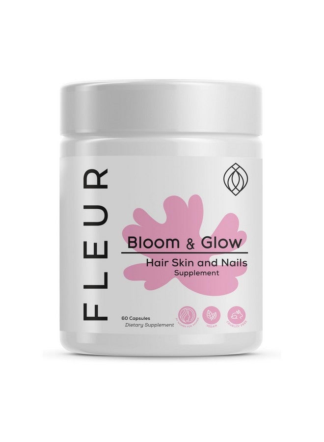 FLEUR فليور بلوم آند غلو جوميز للشعر والبشرة والأظافر، مكمل لنمو الشعر مع البيوتين والإنوزيتول، جوميز غنية بمضادات الأكسدة من فيتامين أ، ج، هـ لإصلاح البشرة والأظافر، خالية من السكر، 60 جوميز نباتية - Image 1