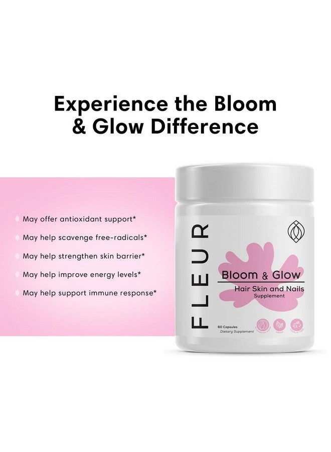 FLEUR فليور بلوم آند غلو جوميز للشعر والبشرة والأظافر، مكمل لنمو الشعر مع البيوتين والإنوزيتول، جوميز غنية بمضادات الأكسدة من فيتامين أ، ج، هـ لإصلاح البشرة والأظافر، خالية من السكر، 60 جوميز نباتية - Image 5