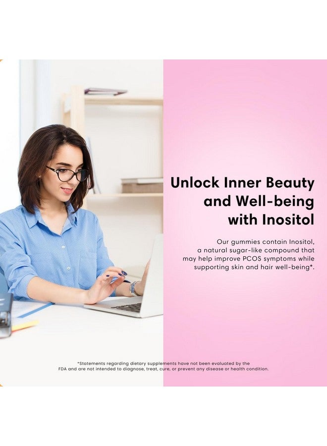 FLEUR فليور بلوم آند غلو جوميز للشعر والبشرة والأظافر، مكمل لنمو الشعر مع البيوتين والإنوزيتول، جوميز غنية بمضادات الأكسدة من فيتامين أ، ج، هـ لإصلاح البشرة والأظافر، خالية من السكر، 60 جوميز نباتية - Image 3