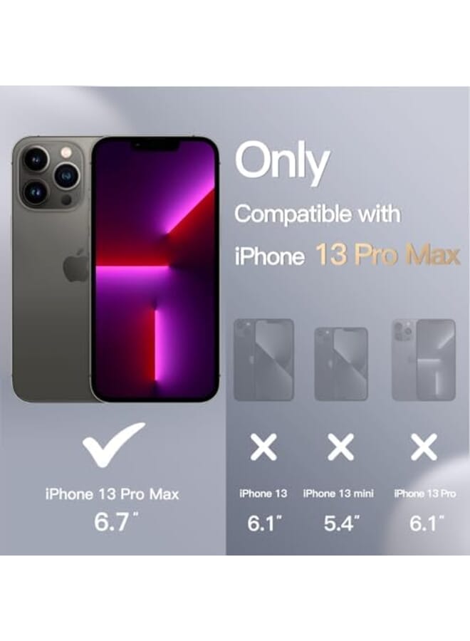 جي تيك جراب سيليكون مغناطيسي لهاتف آيفون 13 برو ماكس 6.7 بوصة متوافق مع غطاء هاتف ماج سيف مع عدسة الكاميرا حماية كاملة أسود - Image 2