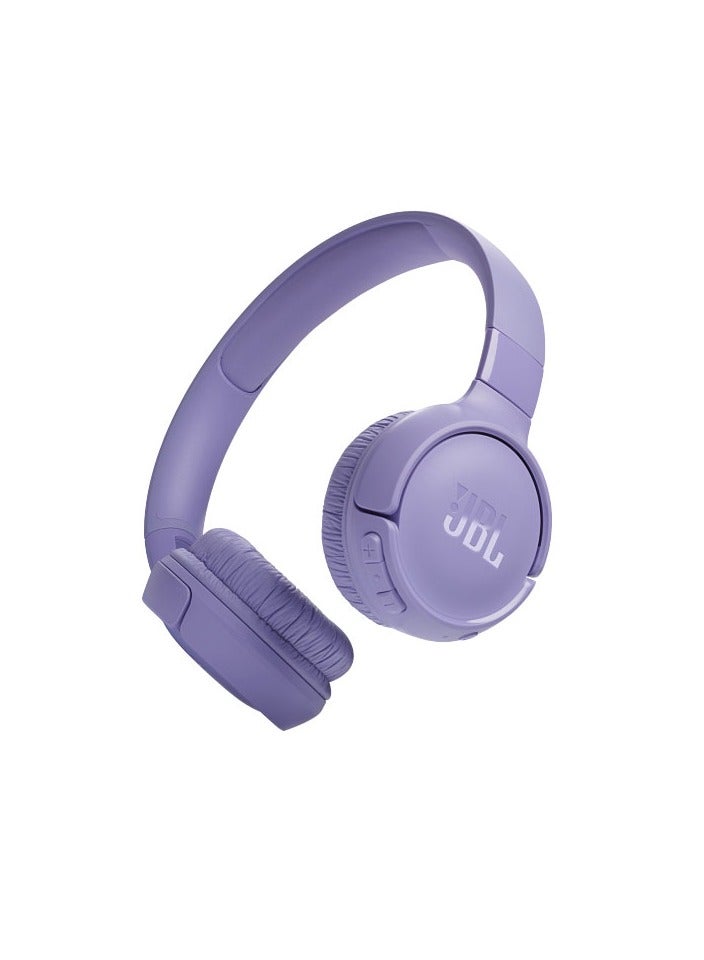 JBL Tune 520Bt Wireless On Ear Headphones Pure Bass Sound 57H Battery Hands Free Call Plus Voice Aware Multi Point Connection Lightweight And Foldable - Purple - Image 2