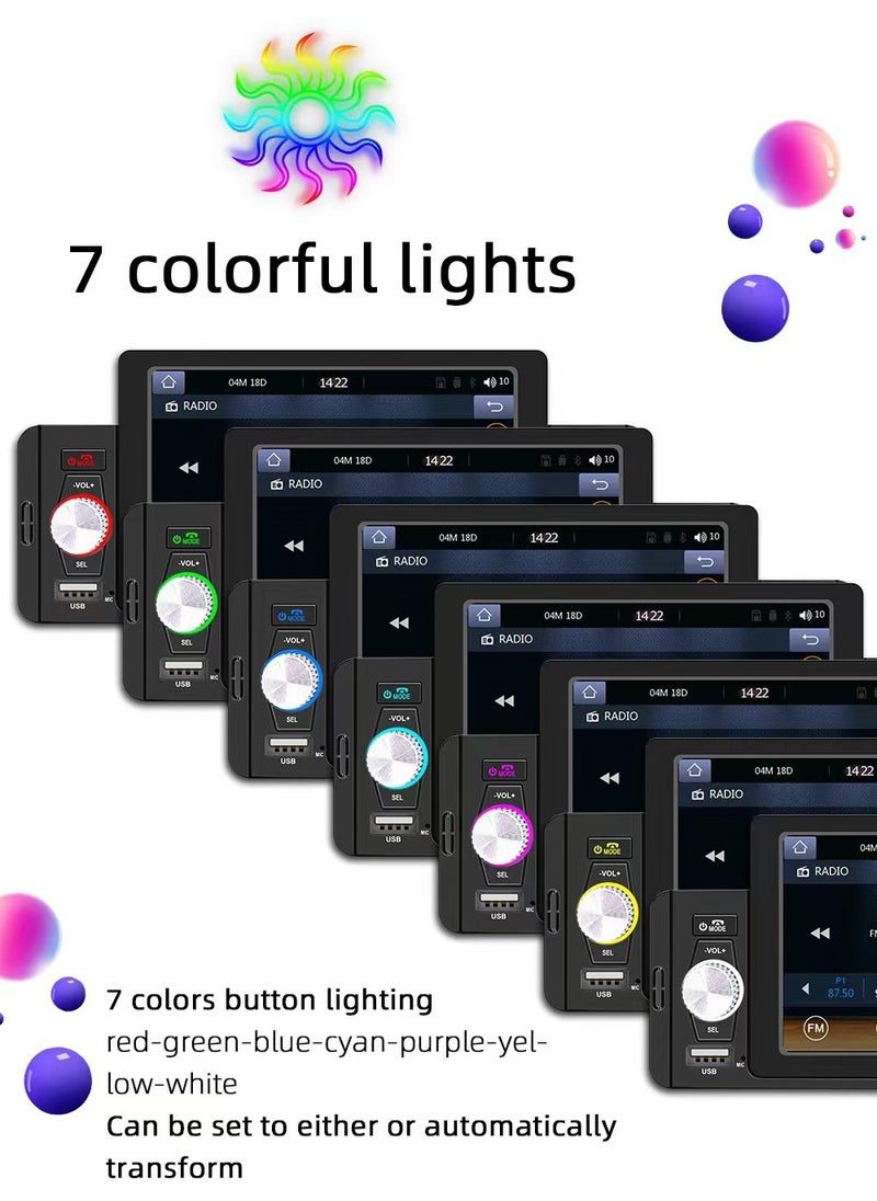 Generic - 5 Inch Touch Screen Apple Stereo  CarPlayer Android MP5 Auto Media Receiver Car Radio with Support Bluetooth Hands Free Calling FM SWC USB AUX Mirror Link + - Image 1
