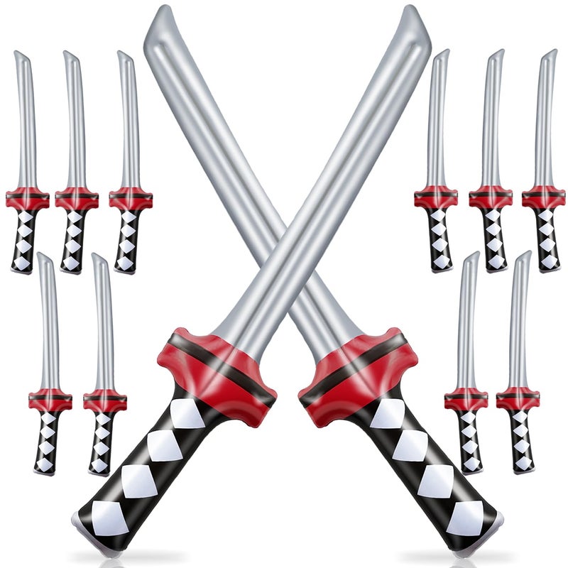 Eerrhhaq 12 Pcs Inflatable Ninja Samurai Sword Inflated Katana Sword Toy Blow Up Ninja Swords for Party Favors Cosplay Samurai Theme Party - Image 3