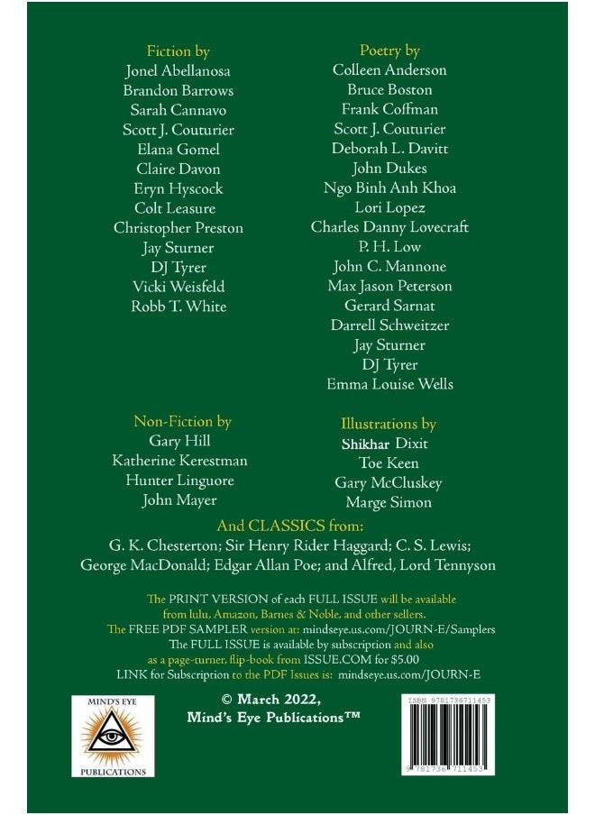 JOURN-E: The Journal of Imaginative Literature, vol. 1, no. 1: Vernal Equinox / 20 March 2022 / Whole # 1  - Image 2