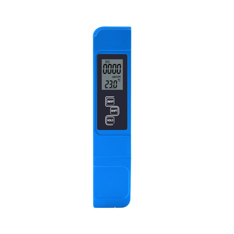 Water Tester 3 In 1 Titanium Alloy Probe Blue Portable - Conductivity TDS Temperature Accuracy for Farmland Irrigation Aquaculture Laboratory - Image 1
