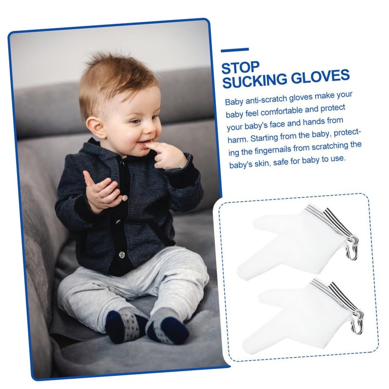 SUPVOX Hand Correction Gloves Teether 13x7.5cm Stop Thumb Sucking Kit Comfortable Skin Friendly - Image 4