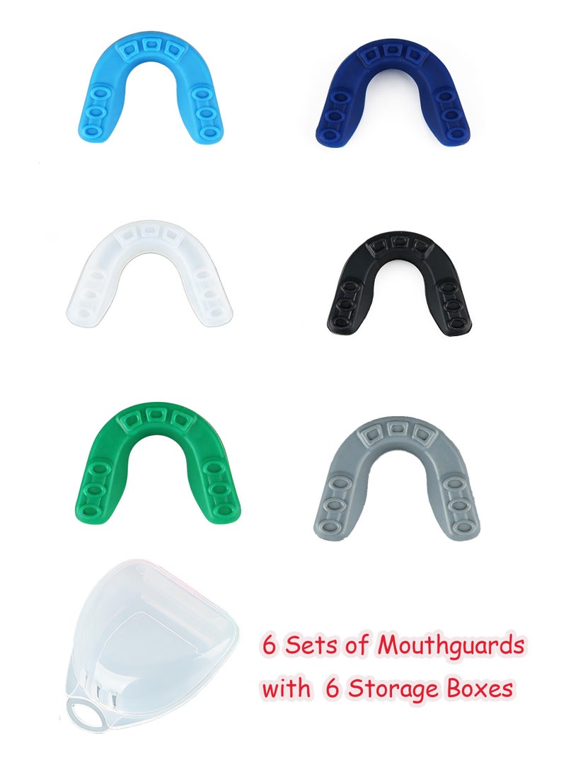 Kids Youth Mouth Guard for Sports, 6 Pack with Case, Boys Girls Sports Mouthguard for Football Basketball Boxing MMA Lacrosse Soccer Karate, Six Colors - Image 2