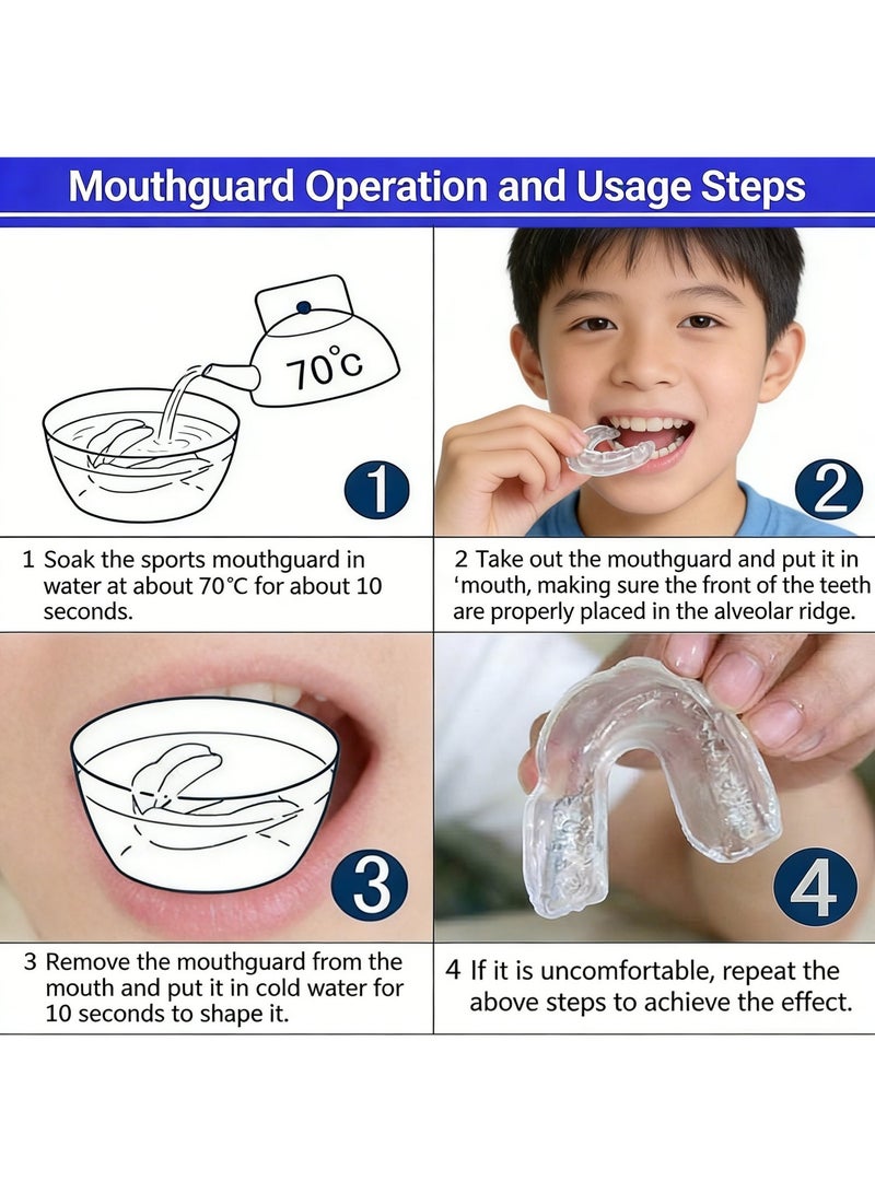 Kids Youth Mouth Guard for Sports, 6 Pack with Case, Boys Girls Sports Mouthguard for Football Basketball Boxing MMA Lacrosse Soccer Karate, Six Colors - Image 4