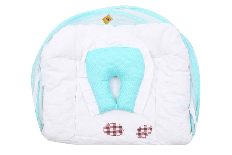 Fareto Baby Folding Digital Print Mattress with Mosquito Net(0-6 Months)(Size: L-32Inchs, B-19Inchs) (Pista Green) - Image 4