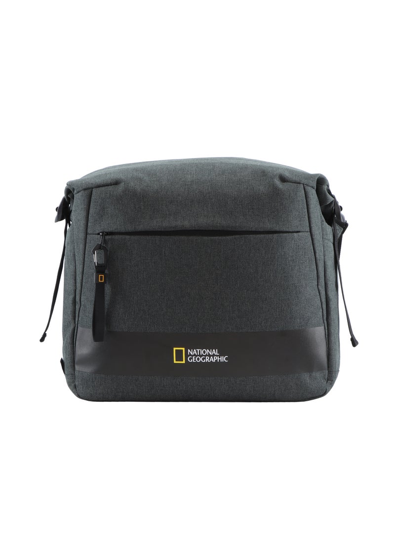 NATIONAL GEOGRAPHIC National Geographic Shadow RPET Messenger Bag Anthracite, Durable Water Resistant Laptop/Tablet Padded Compartment Casual Bag RFID Pocket, Adjustable Strap Suitable For Business Office Travel School  - Image 1