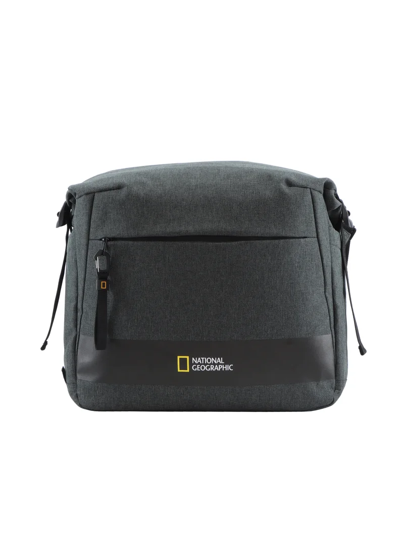 NATIONAL GEOGRAPHIC National Geographic Shadow RPET Messenger Bag Anthracite, Durable Water Resistant Laptop/Tablet Padded Compartment Casual Bag RFID Pocket, Adjustable Strap Suitable For Business Office Travel School