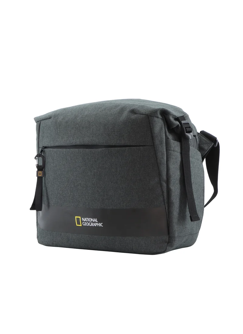 NATIONAL GEOGRAPHIC National Geographic Shadow RPET Messenger Bag Anthracite, Durable Water Resistant Laptop/Tablet Padded Compartment Casual Bag RFID Pocket, Adjustable Strap Suitable For Business Office Travel School