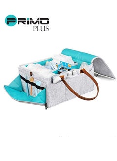 PRIMO PLUS Baby Diaper Caddy Bag With Zipper Lid And Leather Handle  - Image 3