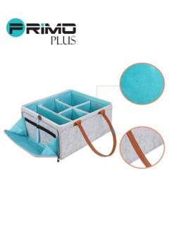 PRIMO PLUS Baby Diaper Caddy Bag With Zipper Lid And Leather Handle  - Image 5