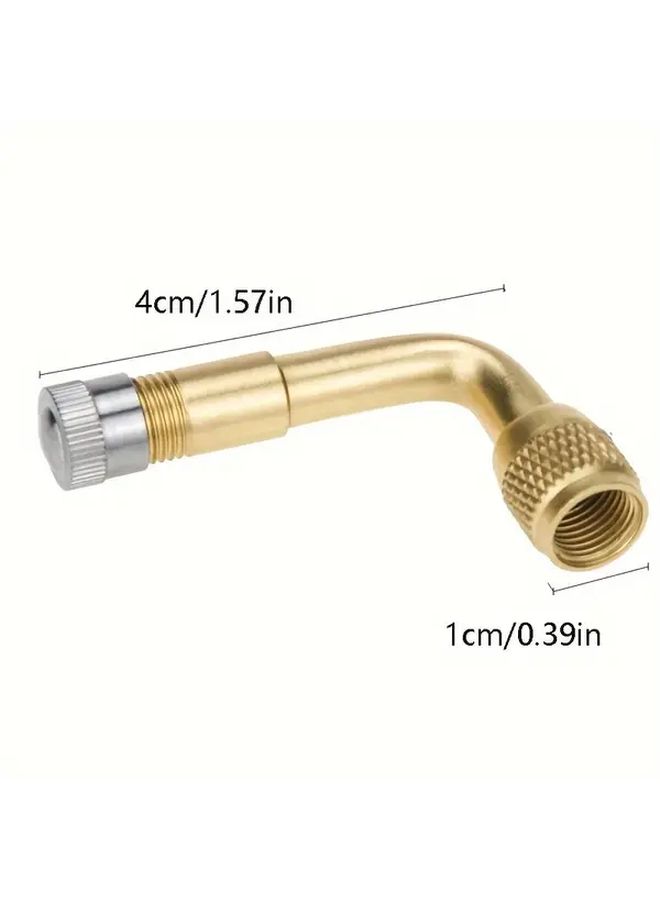 4pcs 90 Degree Golden Copper Schrader Valve Stems Universal Adapters For Vehicles - Image 4
