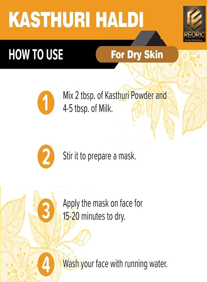 Reoric Kasturi Haldi Powder for Face Beauty | Wild Turmeric Powder for Skin Whitening | Kasturi Manjal Powder (100g, Pack of 1) - Image 5