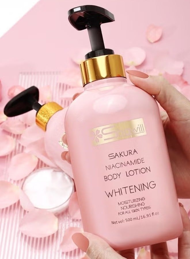 Shawill Sakura Niacinamide Whitening Body Lotion 500ml - Image 2