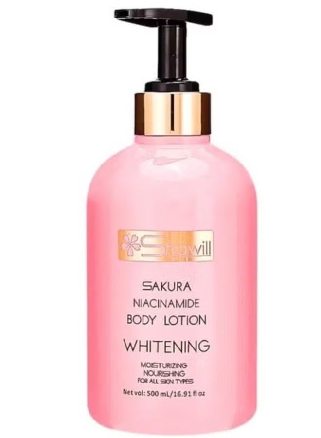 Shawill Sakura Niacinamide Whitening Body Lotion 500ml - Image 4