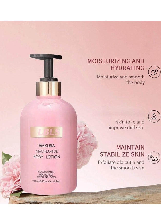 Shawill Sakura Niacinamide Whitening Body Lotion 500ml - Image 5