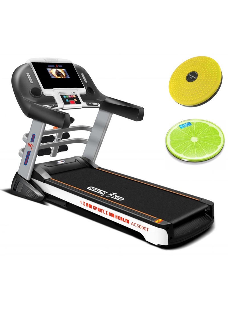 Health Life AC5000T-Multifunction AC Motorized Treadmill 5.0HP 180KG Automatic Incline Smart Touchscreen Wi-Fi  - Image 1