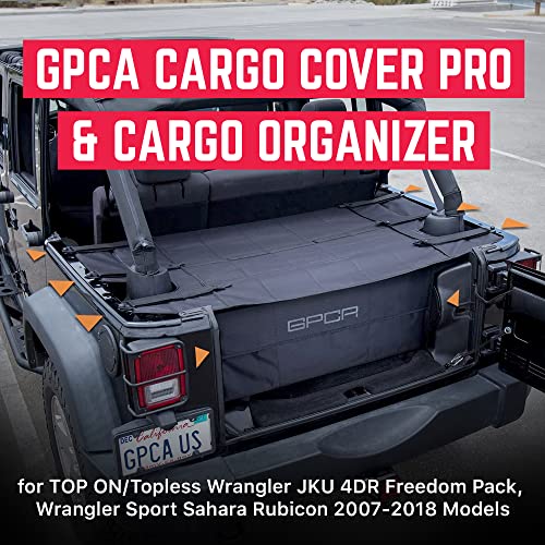 GPCA - Freedom Pack, with Reversible Cargo Cover PRO and Car Organizer, Tonneau Cover and Car Trunk Organizer, for Wrangler JK, JKU, 4DR Sport, Sahara, Rubicon and Freedom Unlimited 2007-2018 - Image 2