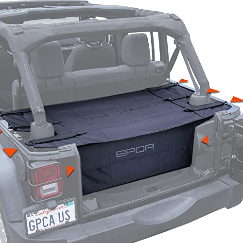 GPCA - Freedom Pack, with Reversible Cargo Cover PRO and Car Organizer, Tonneau Cover and Car Trunk Organizer, for Wrangler JK, JKU, 4DR Sport, Sahara, Rubicon and Freedom Unlimited 2007-2018 - Image 1