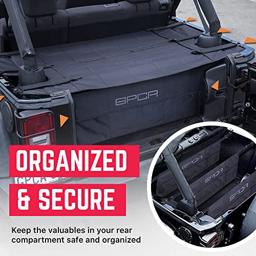 GPCA - Freedom Pack, with Reversible Cargo Cover PRO and Car Organizer, Tonneau Cover and Car Trunk Organizer, for Wrangler JK, JKU, 4DR Sport, Sahara, Rubicon and Freedom Unlimited 2007-2018 - Image 4