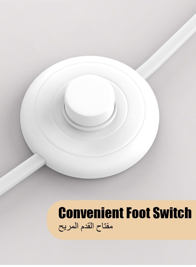 Sumkyle Floor Lamp with Fabric Lampshade, Modern Tall Floor Lamps for Living Room, Floor Standing Lamps Home Decor, Floor Lighting for for Bedroom, Study Room, Office (White) - Image 5