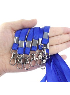 yuntop Navy Blue Lanyards For Id Badges Card Holders Name Tag Office Keys Phones Usb Premium Bulk Lanyards 17.38 Inch Flat Lanyards Neck Lanyard Strap With Clip Swivel Hook Detachable Buckle (20 Pack)  - Image 4