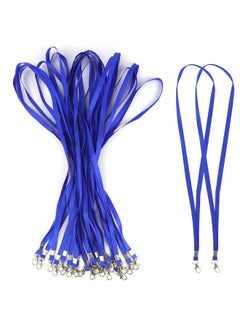 yuntop Navy Blue Lanyards For Id Badges Card Holders Name Tag Office Keys Phones Usb Premium Bulk Lanyards 17.38 Inch Flat Lanyards Neck Lanyard Strap With Clip Swivel Hook Detachable Buckle (20 Pack)  - Image 1