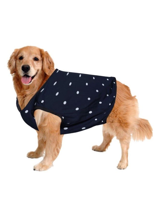 Sage Square Funky Soft Material Dog T-Shirt | Cool/Funky Print Pet | Soft Light Weight | Comfortable & Breathable Dog Clothing | Trendy Vest Outfit (Xlarge - 24 Inch) (Polka Blue)  - Image 1