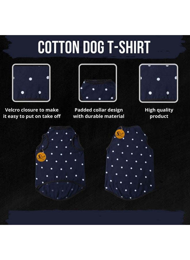 Sage Square Funky Soft Material Dog T-Shirt | Cool/Funky Print Pet | Soft Light Weight | Comfortable & Breathable Dog Clothing | Trendy Vest Outfit (Xlarge - 24 Inch) (Polka Blue)  - Image 5