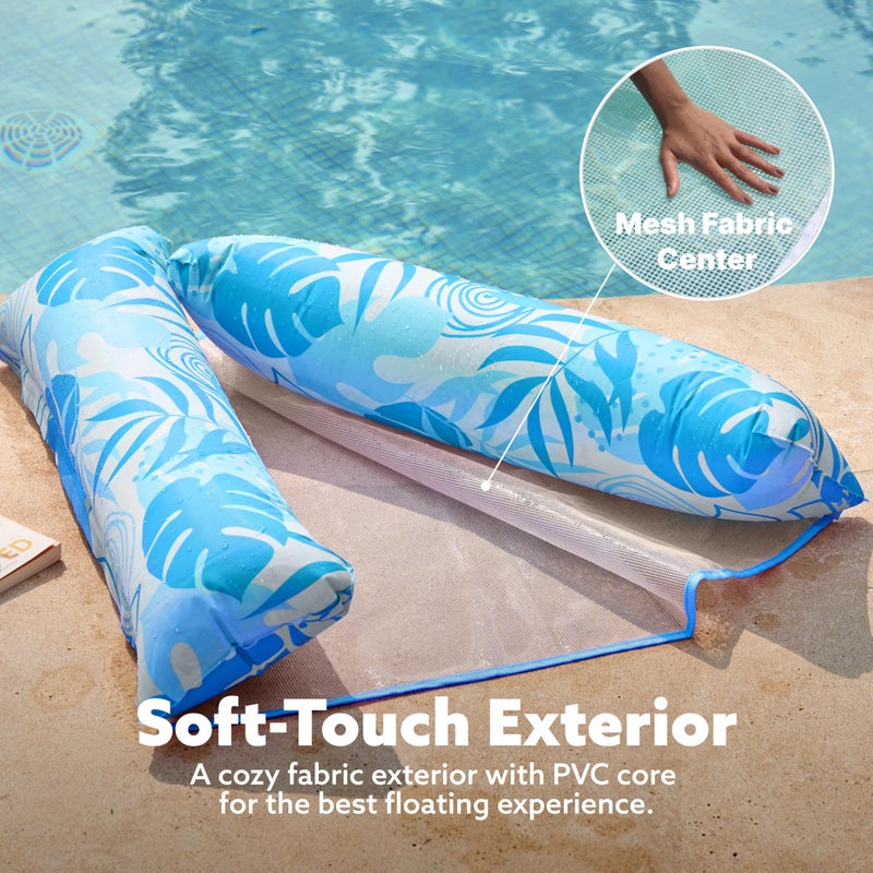 SLOOSH Hammock Pool Floats Adults  4-in-1 Multi-Purpose Inflatable Pool Floaties Soft PVC Water Hammock Lounge (Blue) - Image 5