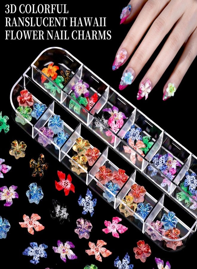 FANDAMEI Nail Charms, 8-Box Nail Charms and Gems, Fruit Bow Hawaii Flowers Petals 3D Nail Art Charms Bulk, Colorful Bubble Beads Nail Rhinestones, Gold Studs Flatback Nail Pearls for DIY - Image 3
