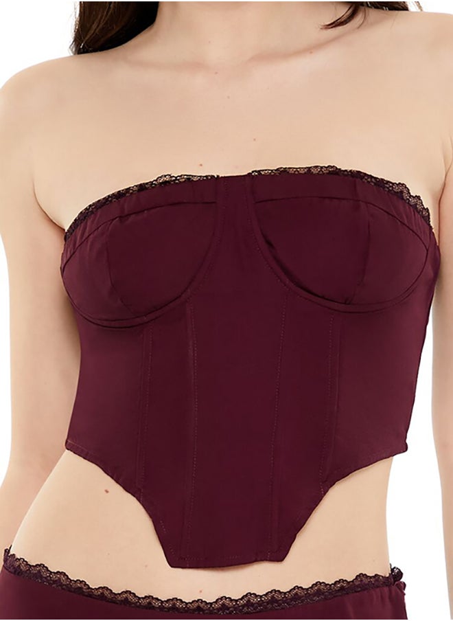 FOREVER 21 Lace-Trim Bustier Tube Crop Top  - Image 4