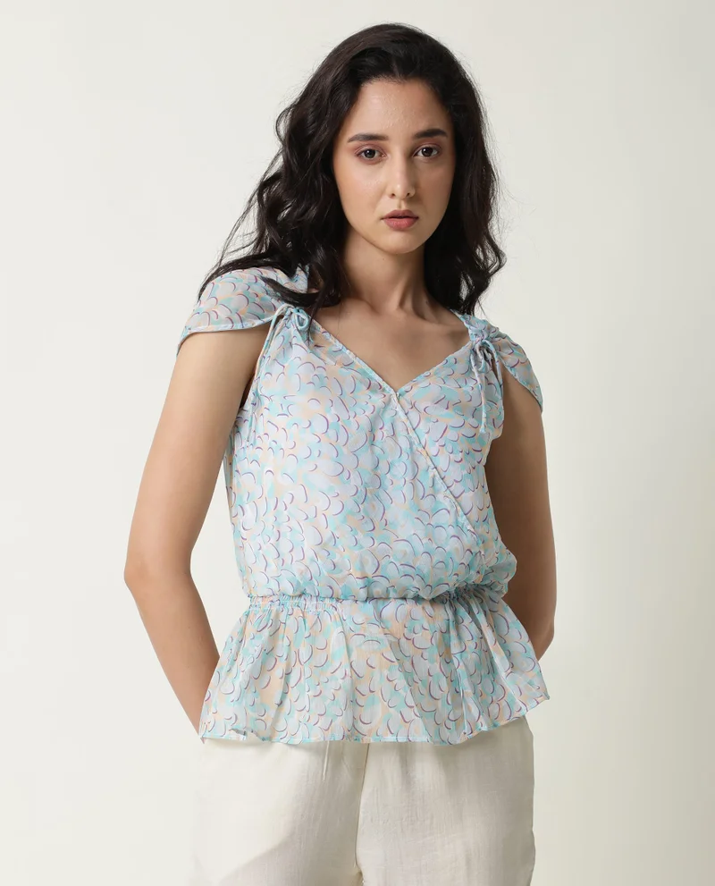 Rareism Women's Overlap Sheer Top