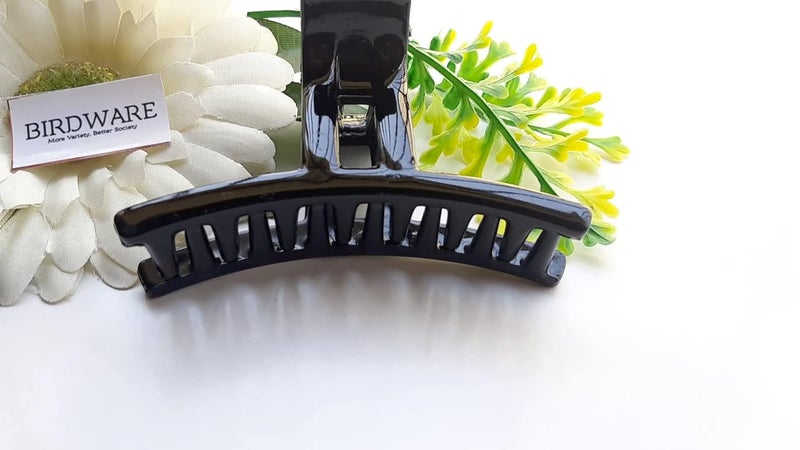 BIRDWARE big size hair clips clutcher for women claws for girls Imported Rubber Acrylic Material Stone Butterfly hair clip for women | hair clutchers | hair claw (Pack of 1, Black) - Image 3