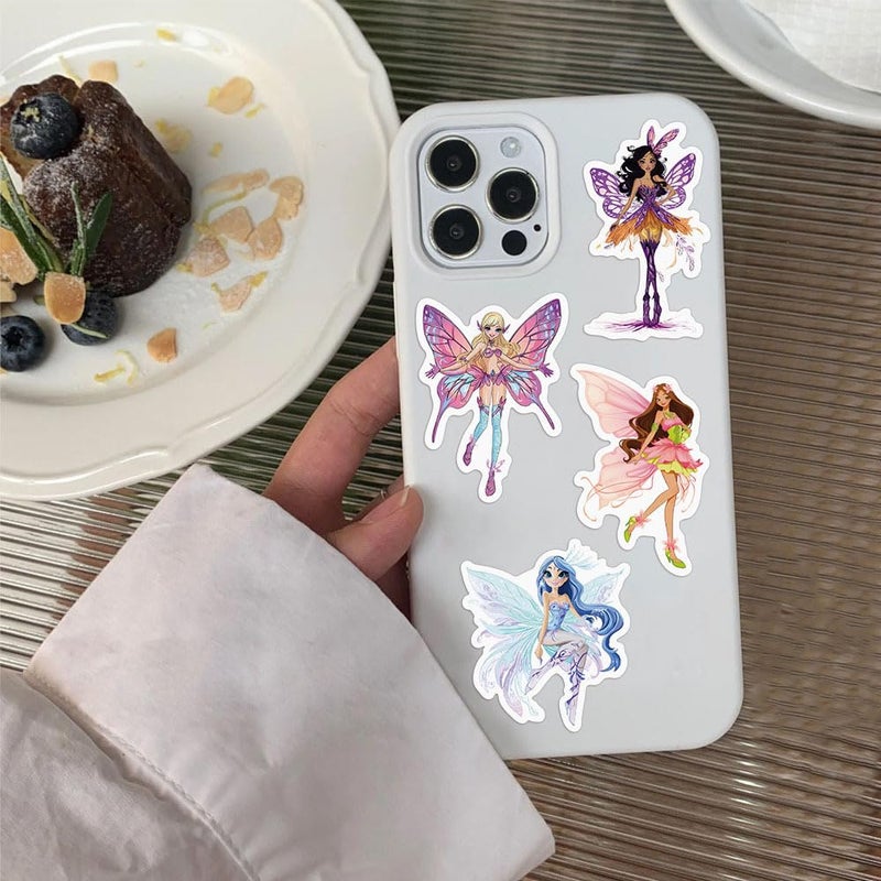 YOKSAS 50PCS Magical Fairy Stickers Pack â€“ Fantasy Butterfly Winged Fairies Stickers for Scrapbooking, Laptops, Water Bottles, Art Crafts, Aesthetic Vinyl Decals - Image 3