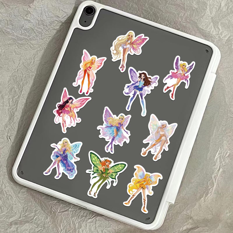 YOKSAS 50PCS Magical Fairy Stickers Pack â€“ Fantasy Butterfly Winged Fairies Stickers for Scrapbooking, Laptops, Water Bottles, Art Crafts, Aesthetic Vinyl Decals - Image 4