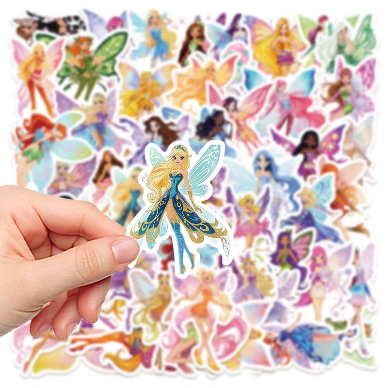 YOKSAS 50PCS Magical Fairy Stickers Pack â€“ Fantasy Butterfly Winged Fairies Stickers for Scrapbooking, Laptops, Water Bottles, Art Crafts, Aesthetic Vinyl Decals - Image 2