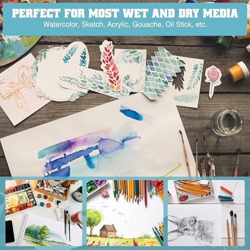 Sadoup Watercolor Paper Pad, Watercolor Sketchbook 7" x10” 140lb/300gsm, Spiral Bound Water Color Pad Journal and Sketchbook for Adults & Kids, Markers and Art Journaling - Image 5
