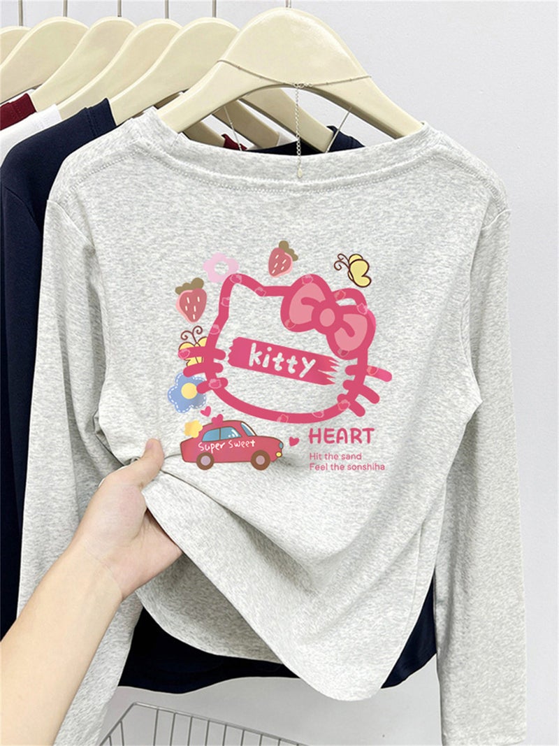 Pink anti-aging printed shoulder short-sleeved t-shirt for women's design sense niche summer 2025 new half-sleeved T-shirt top - Image 2