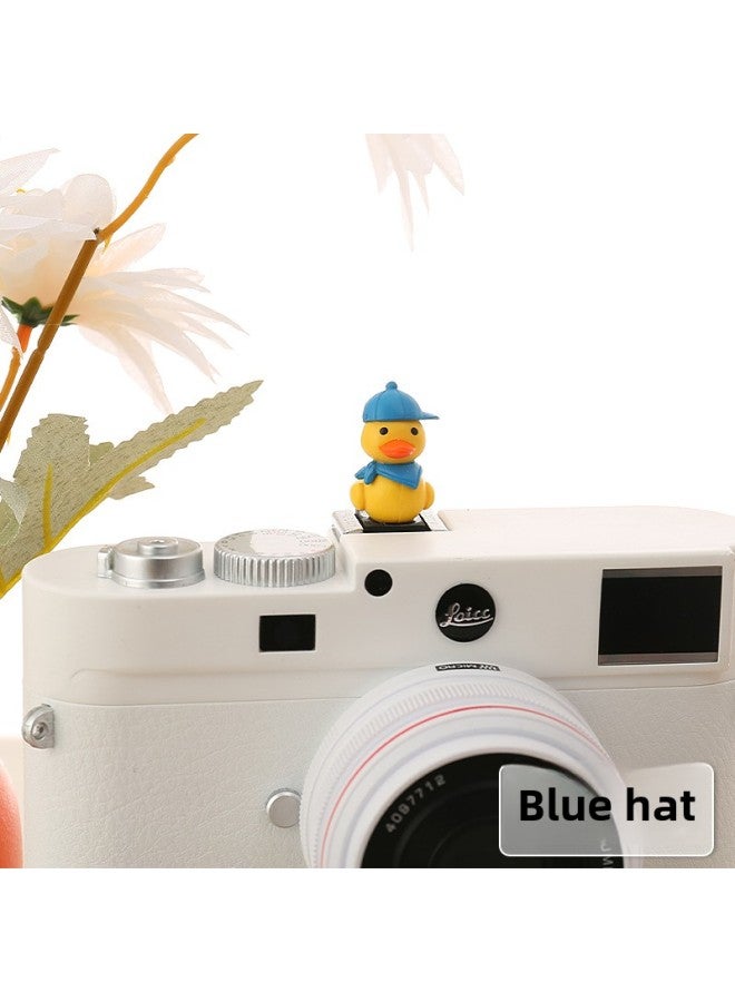 Cartoon Three-dimensional Doll Hot Boots For Canon Sony Fuji Micro SLR Universal Cute Dustproof Protective Cover-Color:Blue Hat-Duck - Image 1