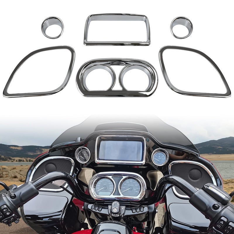 VEISUTOR Inner Fairing Trim Kit for 20152022 Road Glide Chrome Speedometer Gauge Covers for Harley CVO Road Glide Limited Special Ultra 20152022 Accessories Replace 61400296